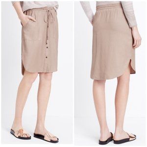 Vince Tan / Khaki Button Down Knee Length Skirt S